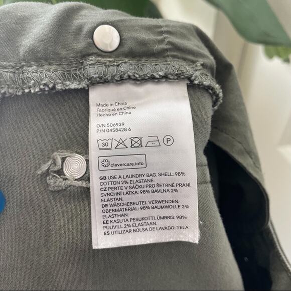 Divided H&M Moto Skinny Jeans Olive Green Distressed 29 - Picture 8 of 9